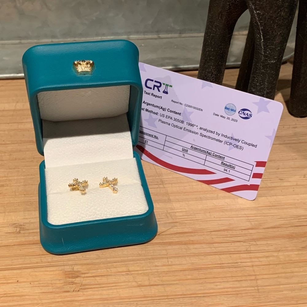 #48 Moissanite cross earrings